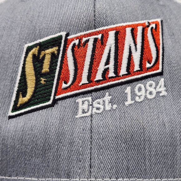 St Stans Est 1984 Beer Brewery Gray White Snapback Trucker Hat Embroidered Logo - Picture 3 of 11